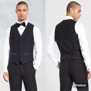 NWT The BLK TUX Black‎ Tuxedo Vest Five Button Closure Men’s Size Small
